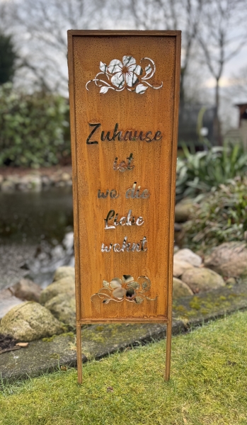 Schild "Zuhause ist, wo die Liebe wohnt"